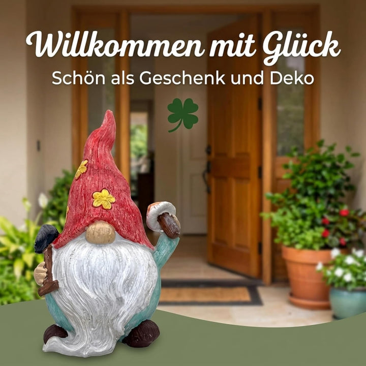 MIJOMA Gartenzwerg Gartengnom GNOME Dwarf Garten Dekoration Gartendeko Wichtel Zwerg für den Garten