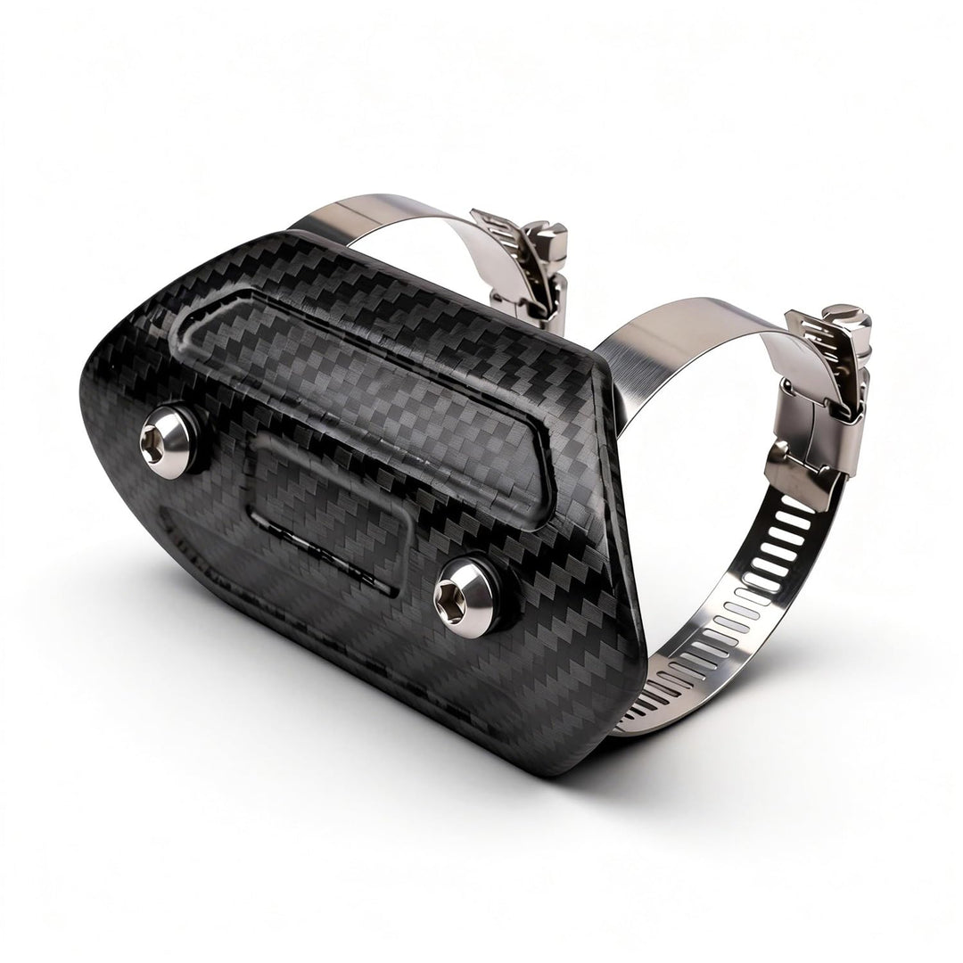 Motorrad Auspuff Hitzeschild,Kohlefaser Motorrad Auspuffrohrabdeckung Hitzeschutzblech Schutz Univer