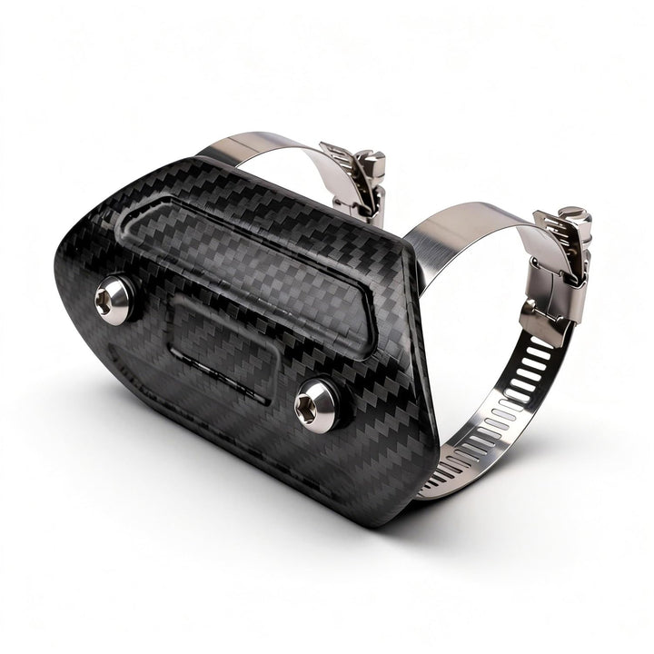 Motorrad Auspuff Hitzeschild,Kohlefaser Motorrad Auspuffrohrabdeckung Hitzeschutzblech Schutz Univer