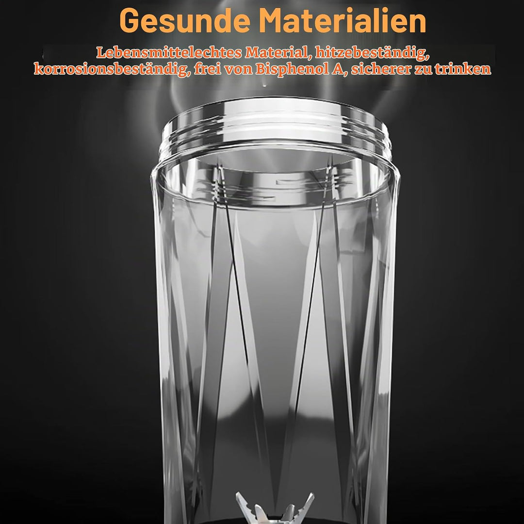 Smoothie Maker,Tragbarer Mixer/Blender 700ml,Leistungsstarker Mini Mixer To Go,6000 mAh Batterie,Por