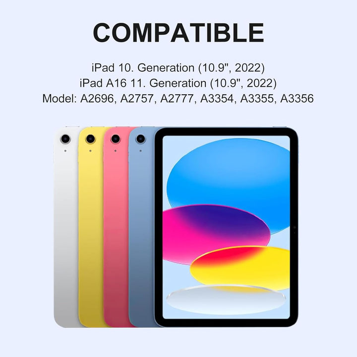 IVEOPPE Hülle mit Tastatur für iPad A16 11 Generation 2025/10 Generation 2022, Bluetooth Magnetische