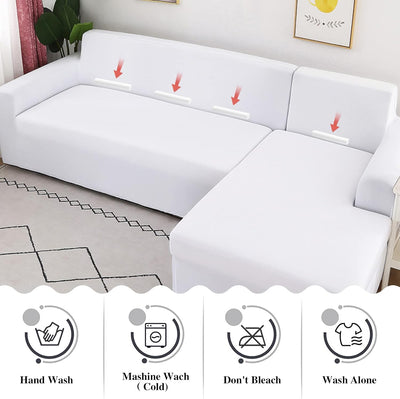 Jaotto Sofa Überwürfe Sofabezug Elastische Spandex Stretch Sofabezüge Couchbezug für L-Form Sofa Uni