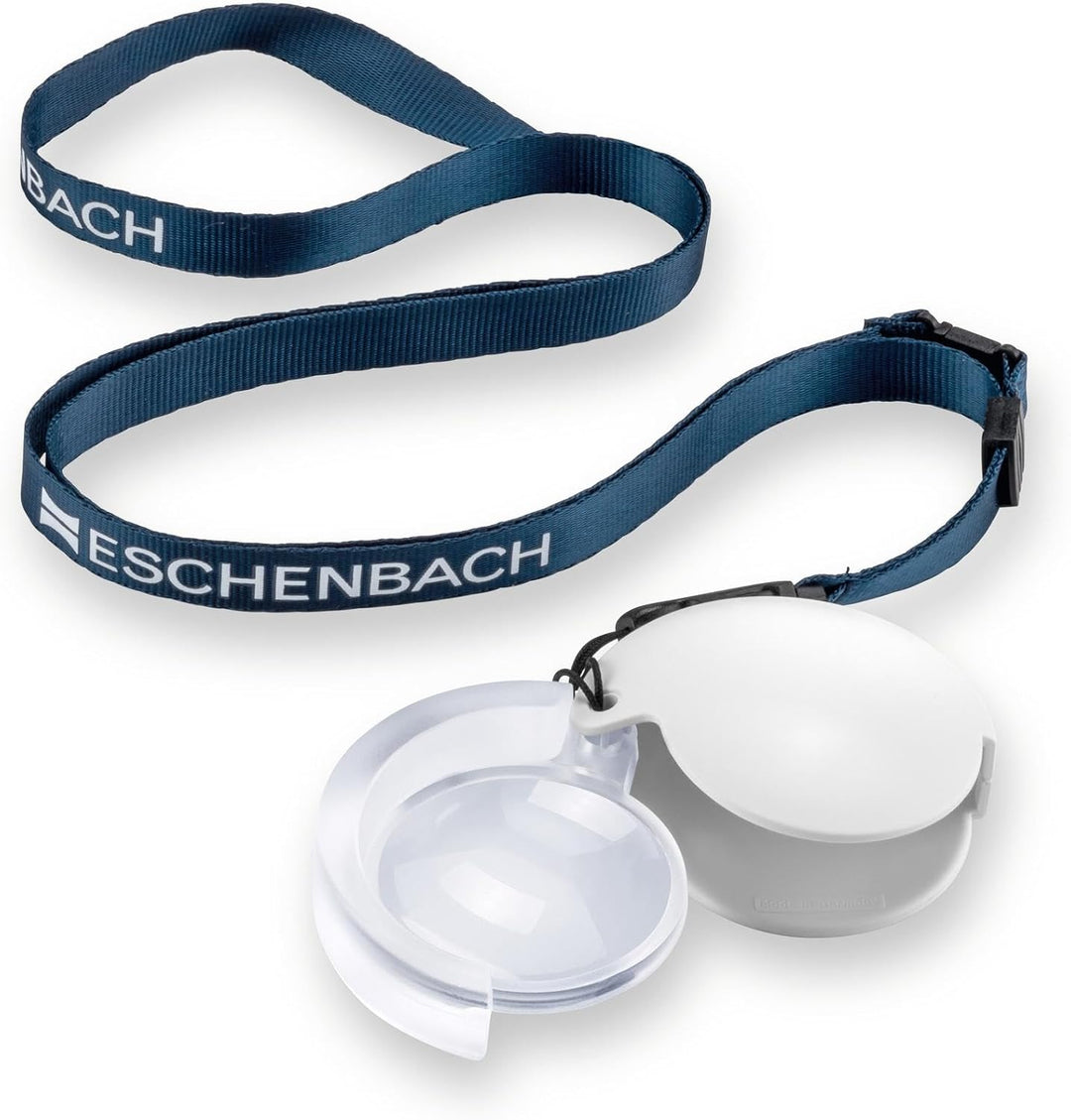 Eschenbach Optik Lupe Einschlaglupe mobilent, 7,0 x, weiss, mit Umhängekordel, 7,0 x