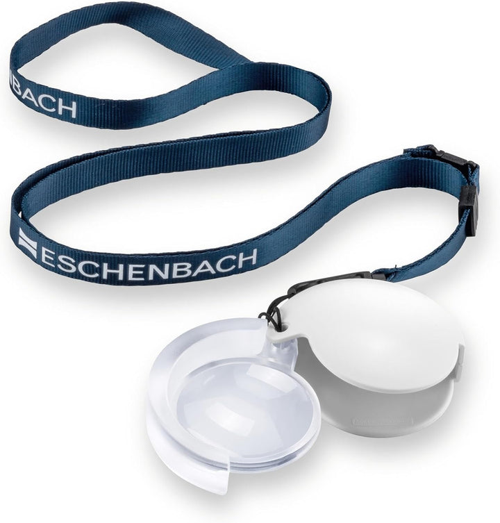 Eschenbach Optik Lupe Einschlaglupe mobilent, 7,0 x, weiss, mit Umhängekordel, 7,0 x