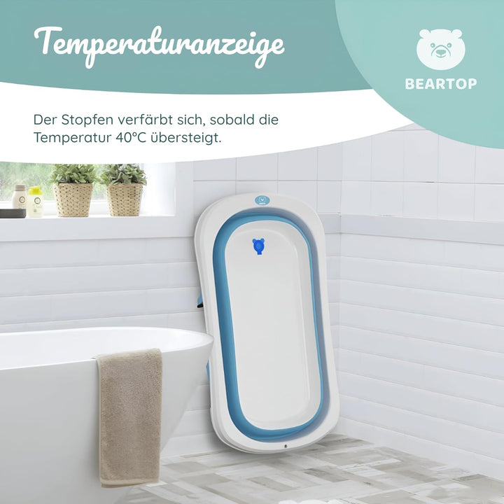 BEARTOP Babywanne Faltbar - Innovatives Design für einfache Aufbewahrung, inkl. Tragetascheneinsatz