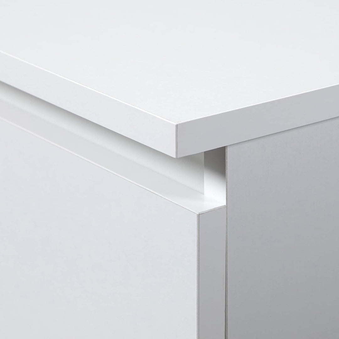 AKORD Nachttisch in minimalistischer Optik, mit 2 Schubladen, B40 x H40 x T35 cm Weiss, Weiss