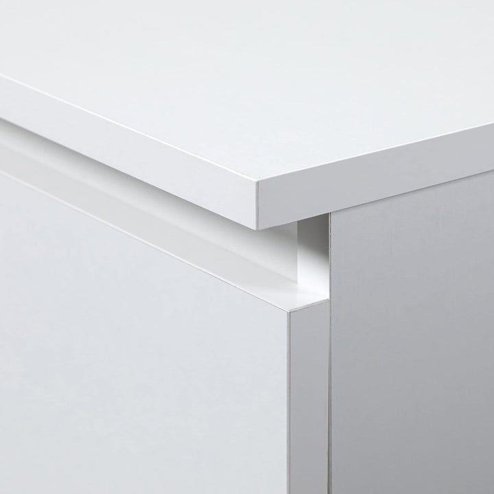 AKORD Nachttisch in minimalistischer Optik, mit 2 Schubladen, B40 x H40 x T35 cm Weiss, Weiss