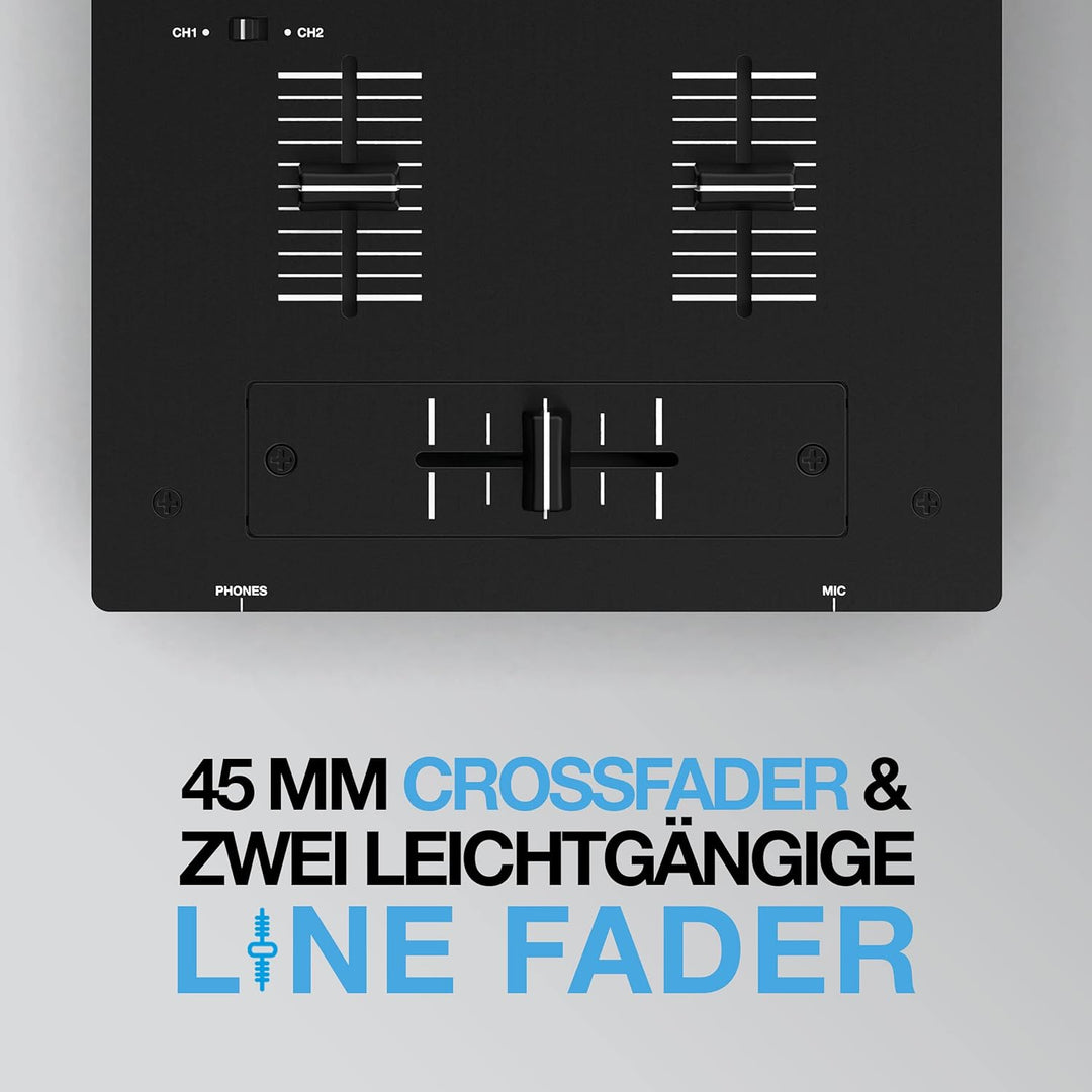 Reloop RMX-10 BT 2-Kanal Bluetooth DJ-Mixer mit eingebauter Bluetooth-Konnektivität, schwarz Single,