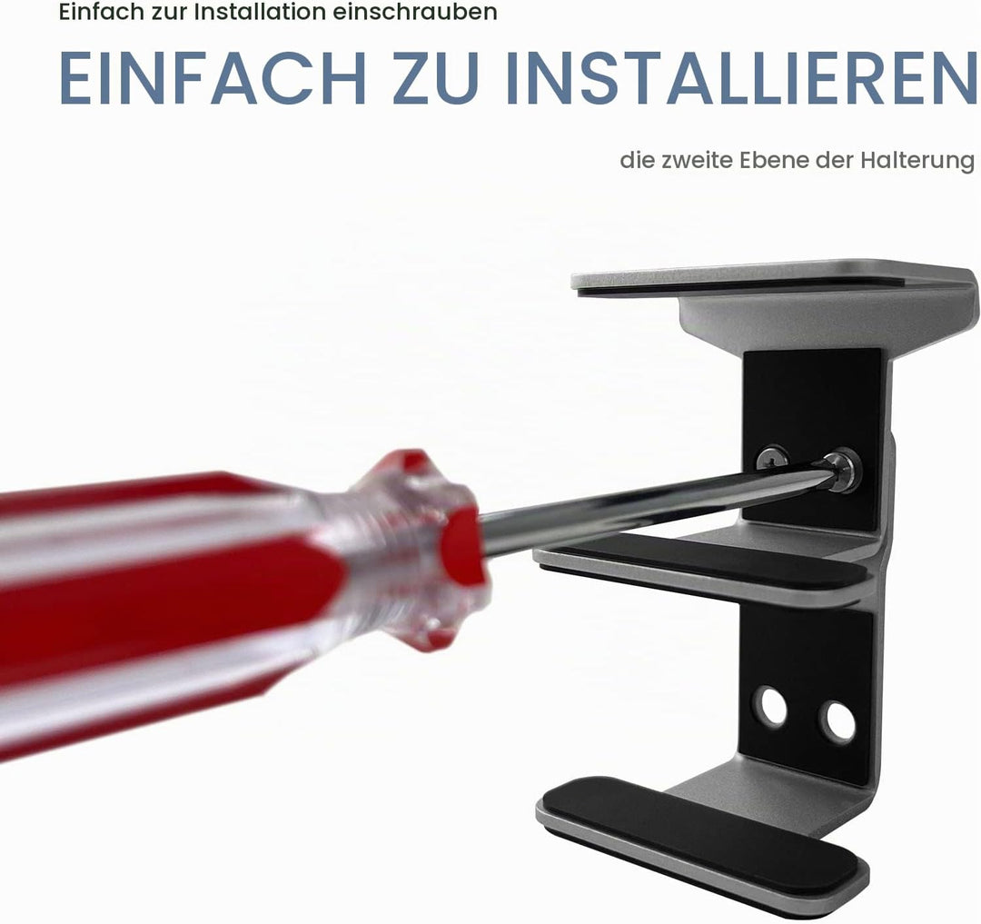 Aluminium 2-Lagige Untertisch Halterung Regal Halter Ständer für Laptop, MacBook Air/Pro mit kratzfe