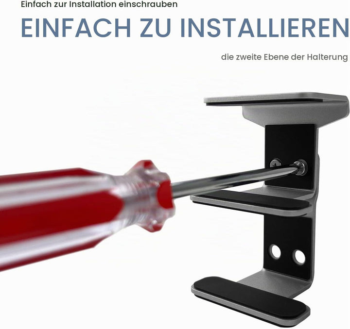 Aluminium 2-Lagige Untertisch Halterung Regal Halter Ständer für Laptop, MacBook Air/Pro mit kratzfe