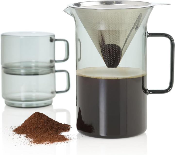 AdHoc MC82 Pour Over Kaffeebereiter Impact | 600 ml | Mundgeblasenes Borosilikatglas | Aromaschonend