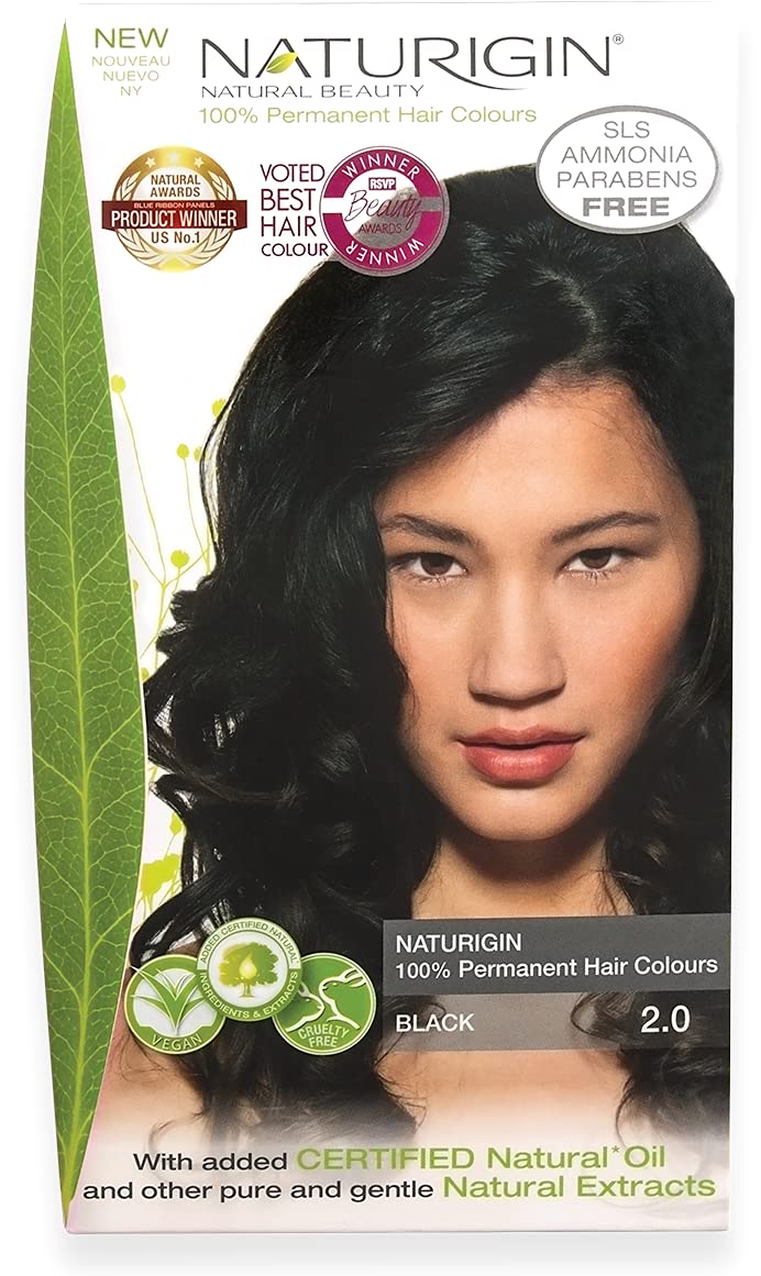 Schwarz 2.0 permanente Haarfabe mit natürlichen Inhaltsstoffen - Ohne Ammoniak Black-2.0, Black-2.0