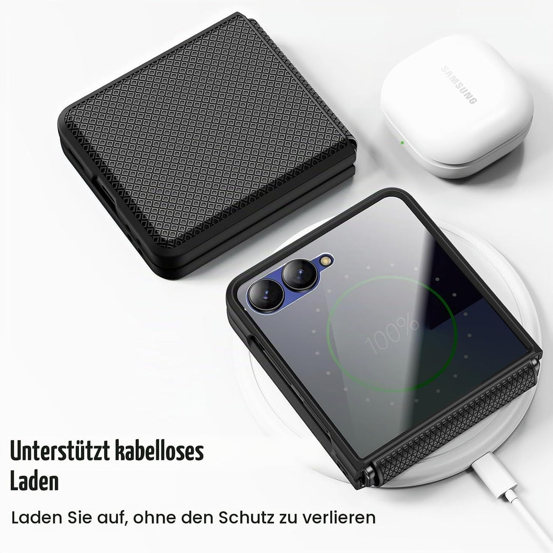 Doeshine für Samsung Galaxy Z Flip 7 Hülle [Not für Flip 7 FE] mit Scharnierschutz &amp; Privacy Screen