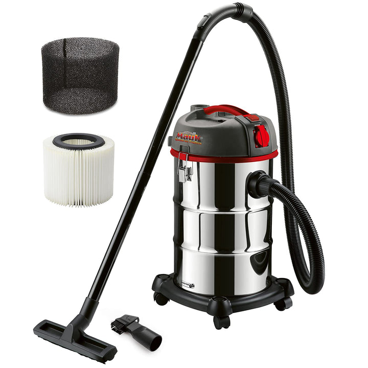 Mauk Industriesauger Nass-Trockensauger 1200W | Beutellos mit Kabel | 30L | Saugen und Wischen in ei