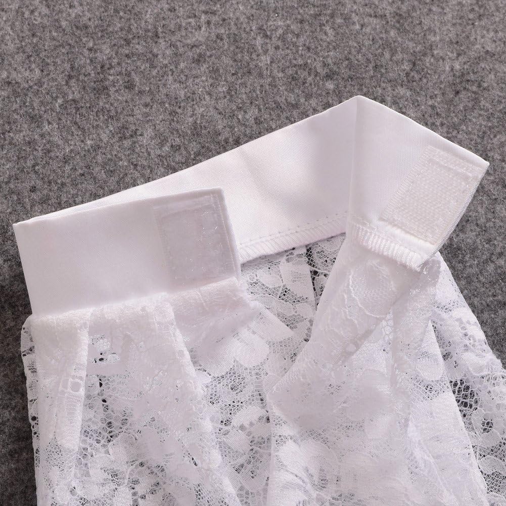 BLESSUME Jabot Kragen Viktorianisch Halskrause Spitze Jabot Kostüm Gross Weiss Jabot Manschetten Ein