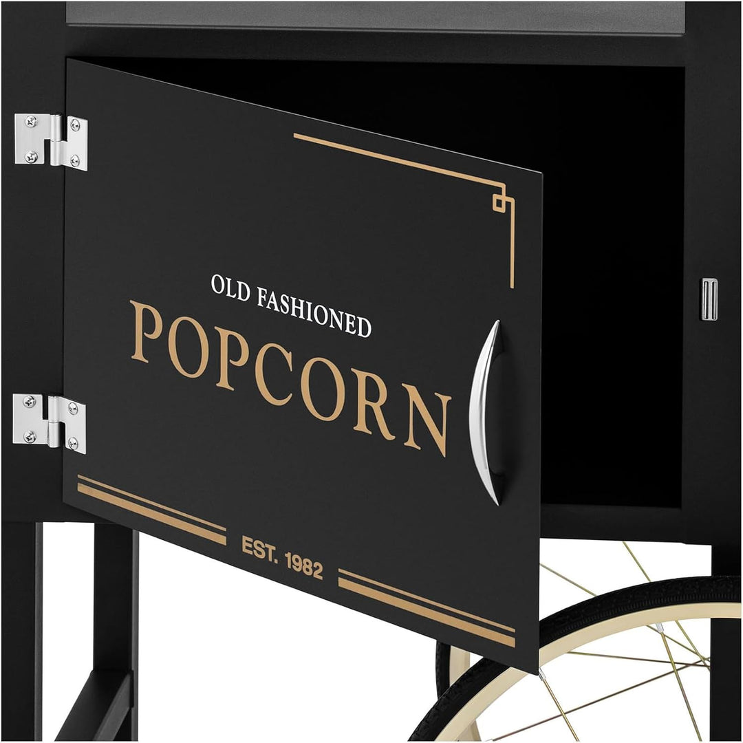 Royal Catering RCPT-BGWG-1 Popcornwagen Wagen für Popcornmaschine Popcorntrolley 2 Bremsen schwarz &