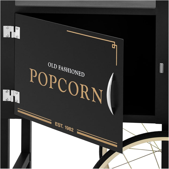 Royal Catering RCPT-BGWG-1 Popcornwagen Wagen für Popcornmaschine Popcorntrolley 2 Bremsen schwarz &