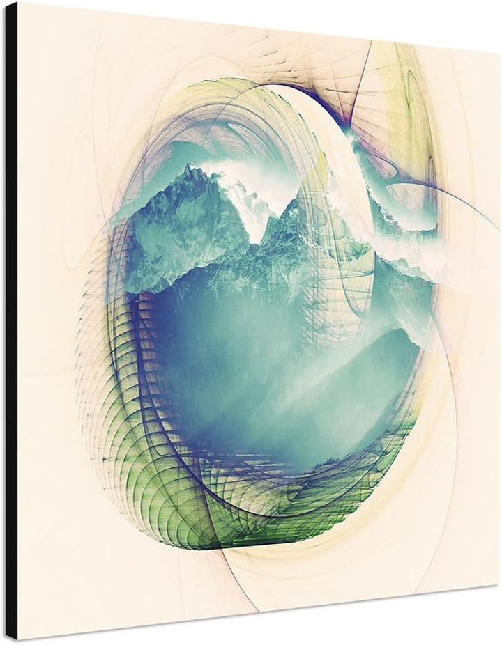Paul Sinus Art Ozean Welle Abstrakt363_60x60cm Bild auf Leinwand Strömung Abstraktes Motiv quadratis