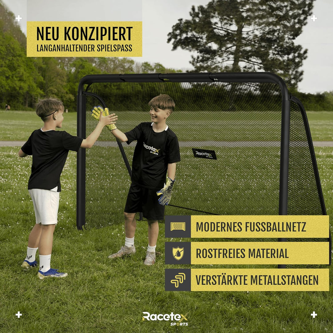 Racetex Fussballtore für Garten Kinder und Erwachsene [MODERNES Design] - Fussballtor Kinder mit Sta