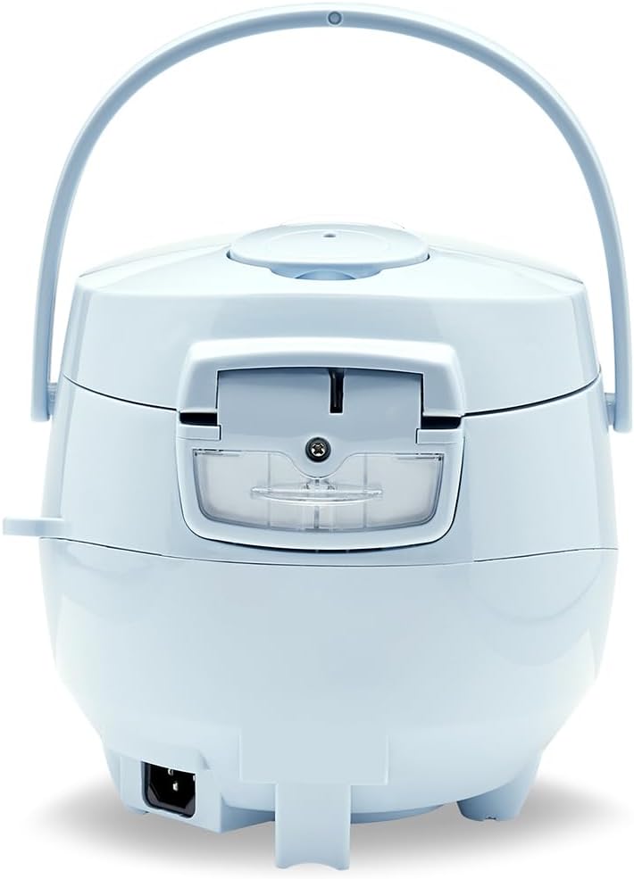 REISHUNGER Digitaler Reiskocher klein, hellblau | 0,6 L bis 3 Personen | Warmhaltefunktion, Timer &