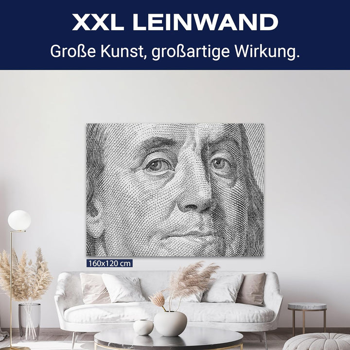 wandmotiv24 Leinwandbild Kunst, 80x60cm, Querformat, Portrait, Mann, Deko, Bilder auf Leinwand, Wand