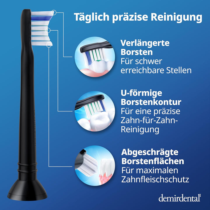 8er demirdental Ersatzbürsten passend für Philips Sonicare, Mini Hart Aufsätze & Aufsteckbürsten, Ha