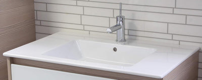 FACKELMANN Waschbecken KERA 810 / Waschtisch aus Keramik / Masse (B x H x T): ca. 81 x 16,5 x 51 cm