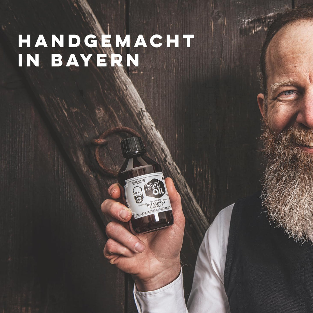 Beyer’s Oil Shampoo Eisenkraut 250ml - 100% natürliches Bartpflege Bartshampoo - Macht den Bart weic