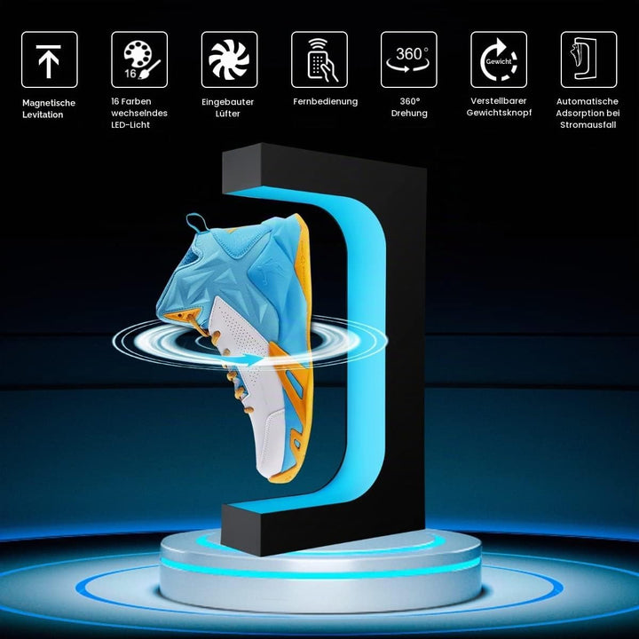 Schwebende Schuh Display Stand, Schwimmende Sneaker Stand mit Fernbedienung 16 Farben LED-Licht roti
