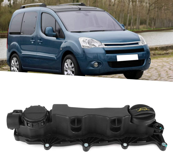 Motorventil Kipphebelabdeckung, Qiilu Kipphebelabdeckung und Dichtung Passend für Citroen 1.6 HDI Be