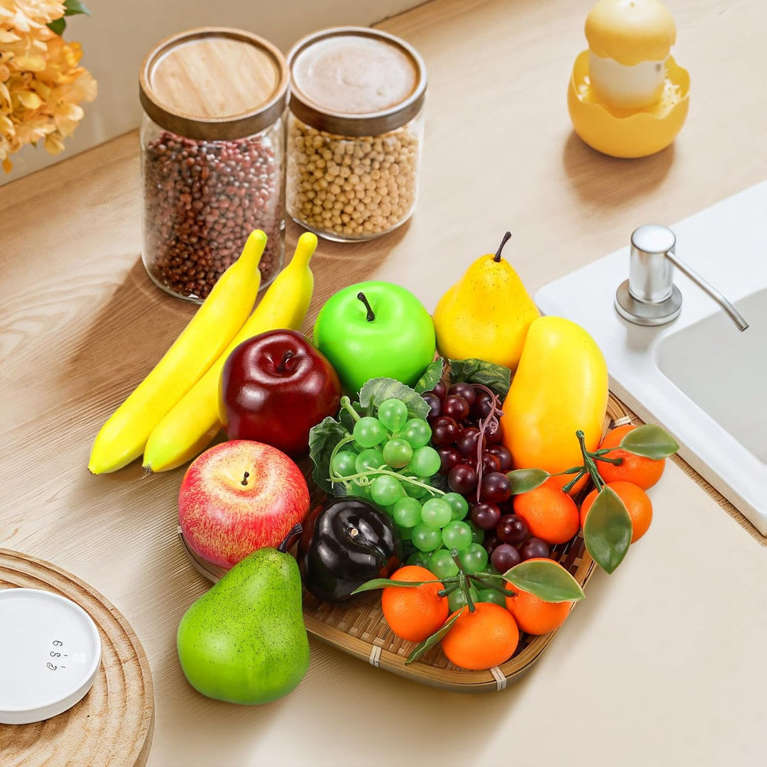 Lorigun 13 Stück künstliche Früchte Packung, realistische Faux Fruits für Party und Christmas Dekora