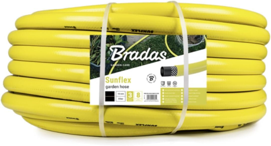 Bradas WMS130 Bewässerungsschlauch, 3-lagig, 1 Zoll, 30 m, gelb