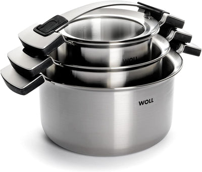 Woll Concept PRO 6tlg. Kochtopfset-Induktiv-Geeignet für alle Herdarten, Edelstahl, backofenfest bis