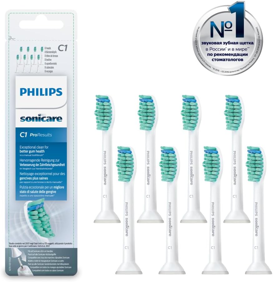 Philips Sonicare Original ProResults Standard Schallzahnbürstenköpfe - 8er-Pack in Weiss (Modell HX6