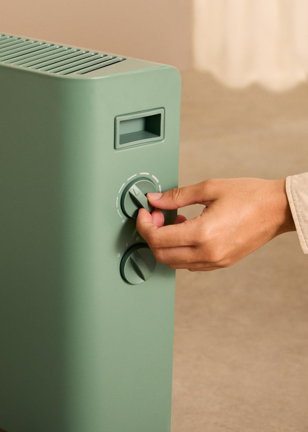 CREATE/WARM HANDY COLOURS/Konvektorheizung Salbeigrün/Ventilator- und Warmluftfunktion, Räume bis zu