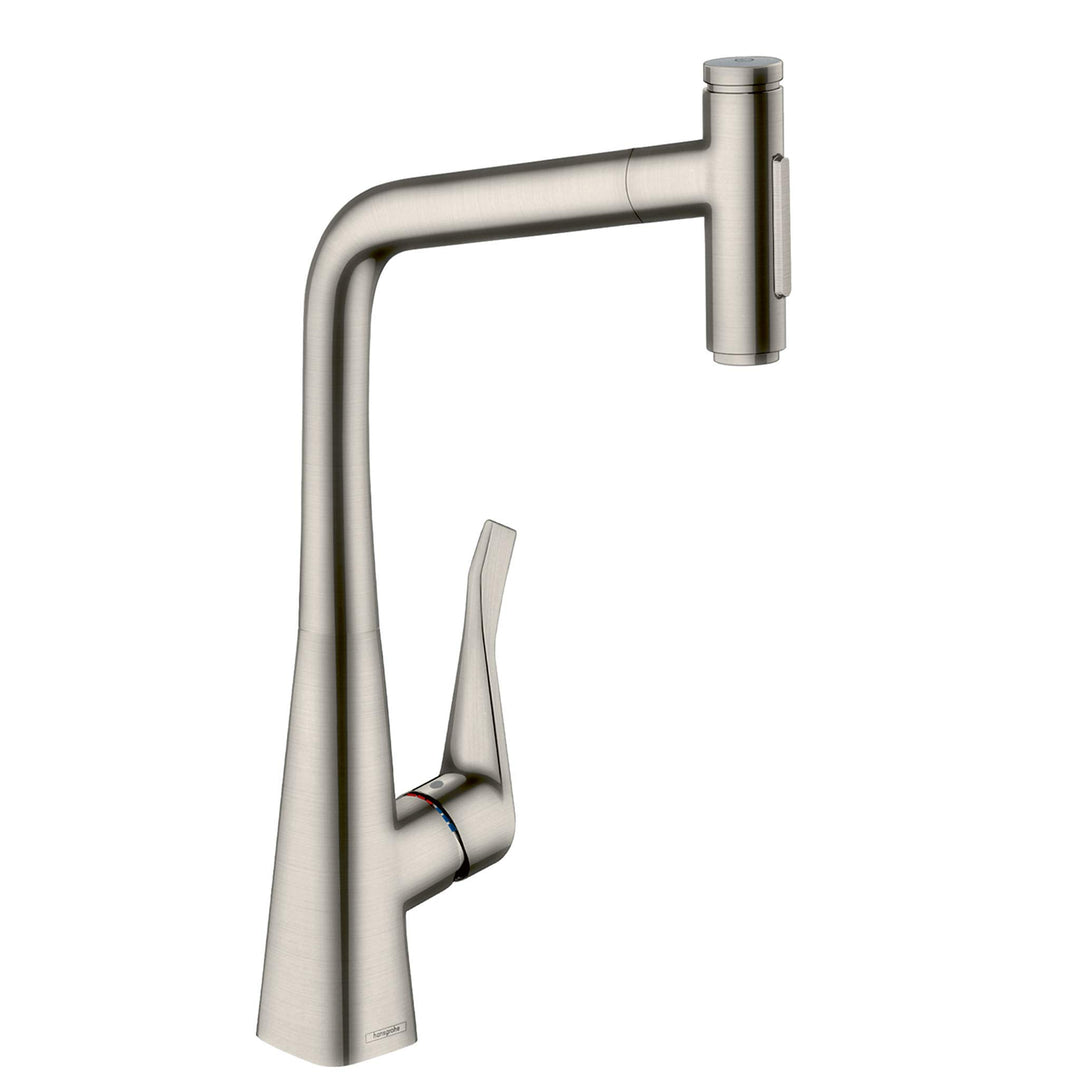 hansgrohe Küchenarmatur Metris Select mit Schlauchbox (Wasserhahn Küche 110°/150° schwenkbar, hoher