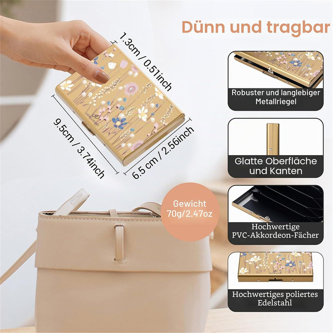 BONSYL® Kreditkartenetui aus Metall, RFID Blockierendes Edelstahl Kartenetui, Ultradünne Metall Geld