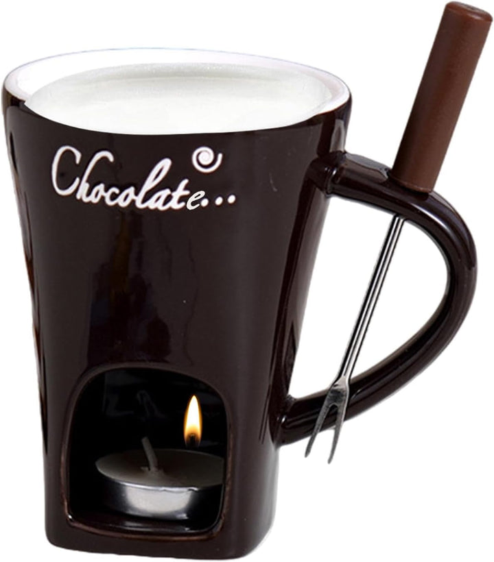 Schokoladenfondue Set | Teelicht Schokofondue Tasse Aus Keramik | Keramikschale Mit Teelichthalter |