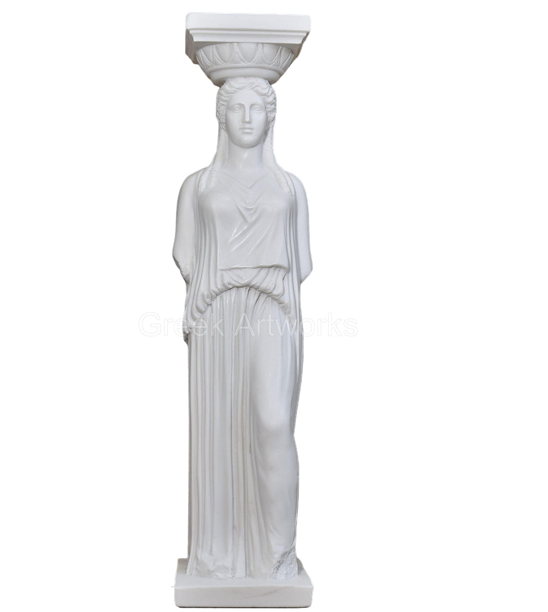 Caryatid Erechtheion Akropolis weibliche Säule griechische Statue Skulptur gegossen Marmor 81 cm