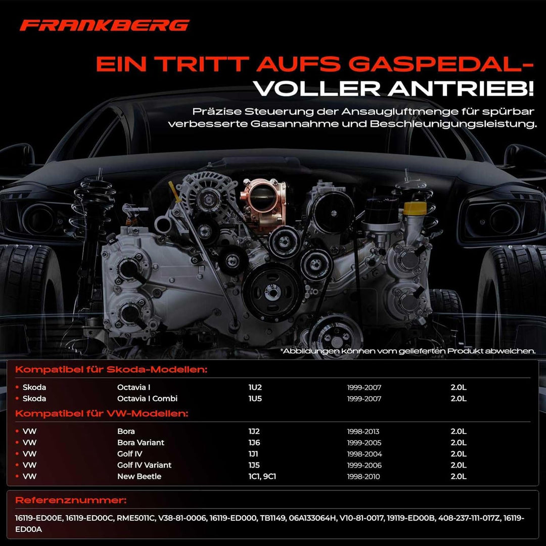 Frankberg Drosselklappenstutzen für Octavia I B-o-r-a Golf IV New Beetle 2.0L Benzin 1998-2013 06A13