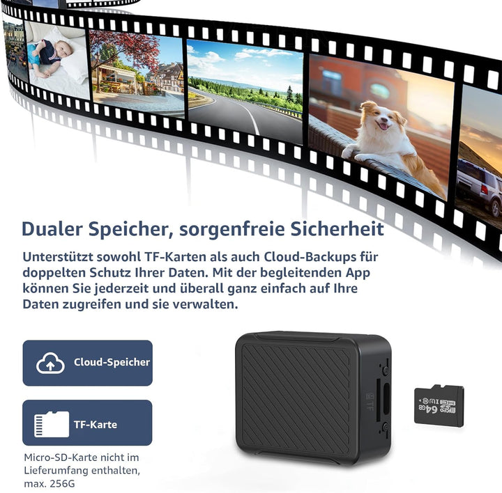 Mini Kamera, 4K HD WLAN Überwachungskamera Innen Für Live Übertragung Handy APP, WiFi Camera Nachtsi