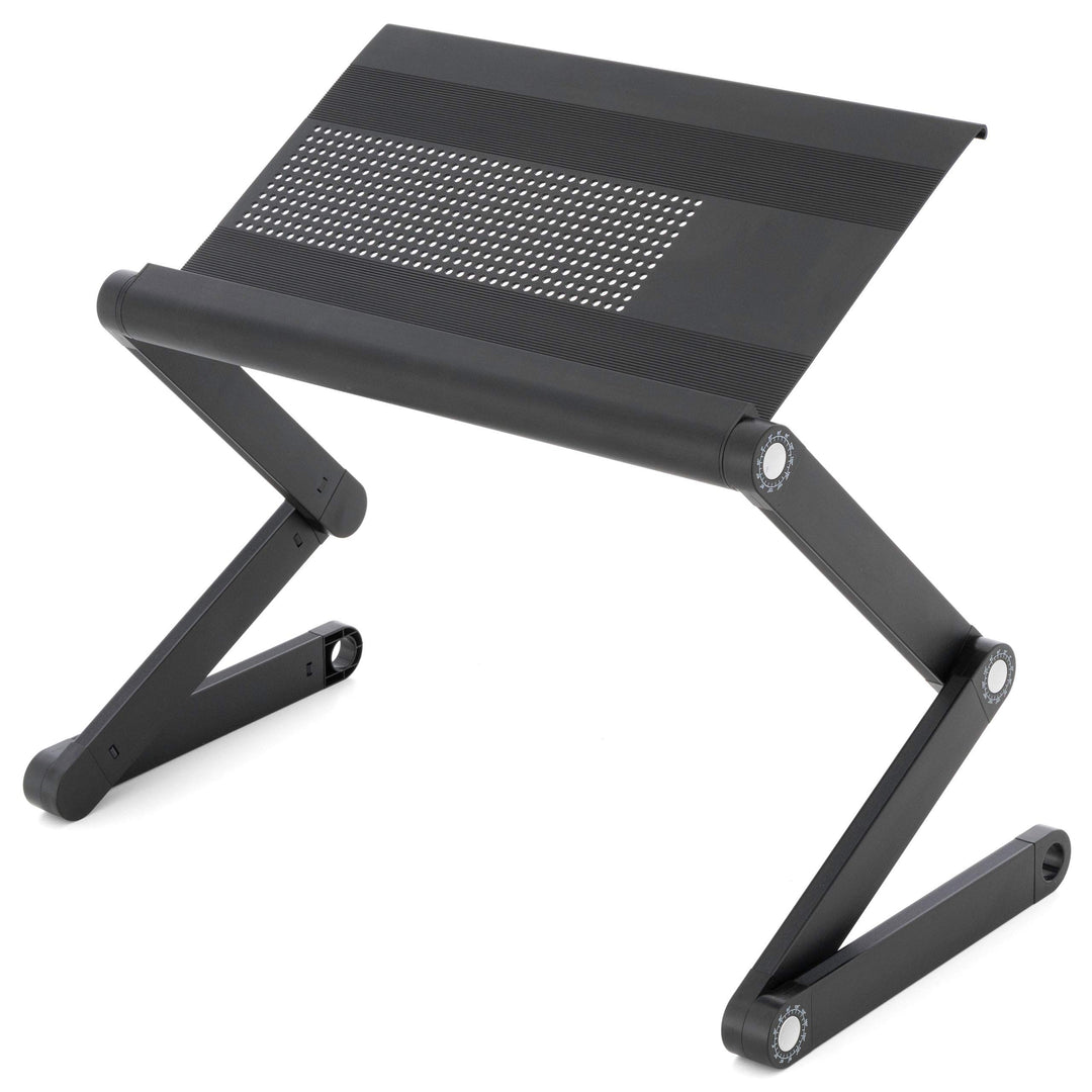 Laptoptisch Notebook-Ständer Tablet-Ablage Beistell-Tisch Aluminium-Legierung Platte 45x25cm Schwarz