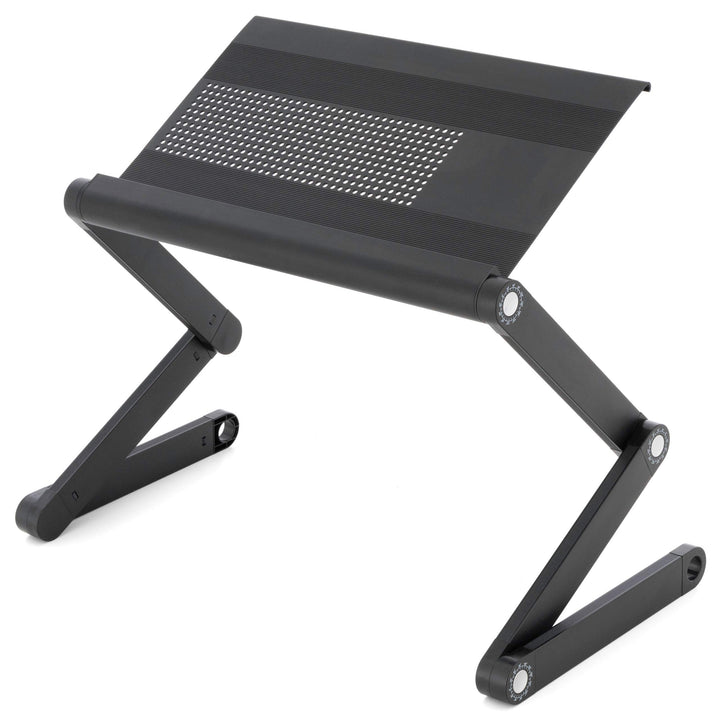 Laptoptisch Notebook-Ständer Tablet-Ablage Beistell-Tisch Aluminium-Legierung Platte 45x25cm Schwarz