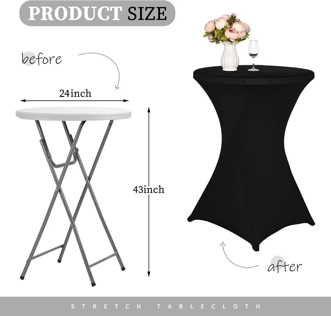 Showgeous 6 Packungen Stretch Stehtisch Husse für Bistrotisch Ø 80-85 cm Cocktail Tisch-Überzug Huss