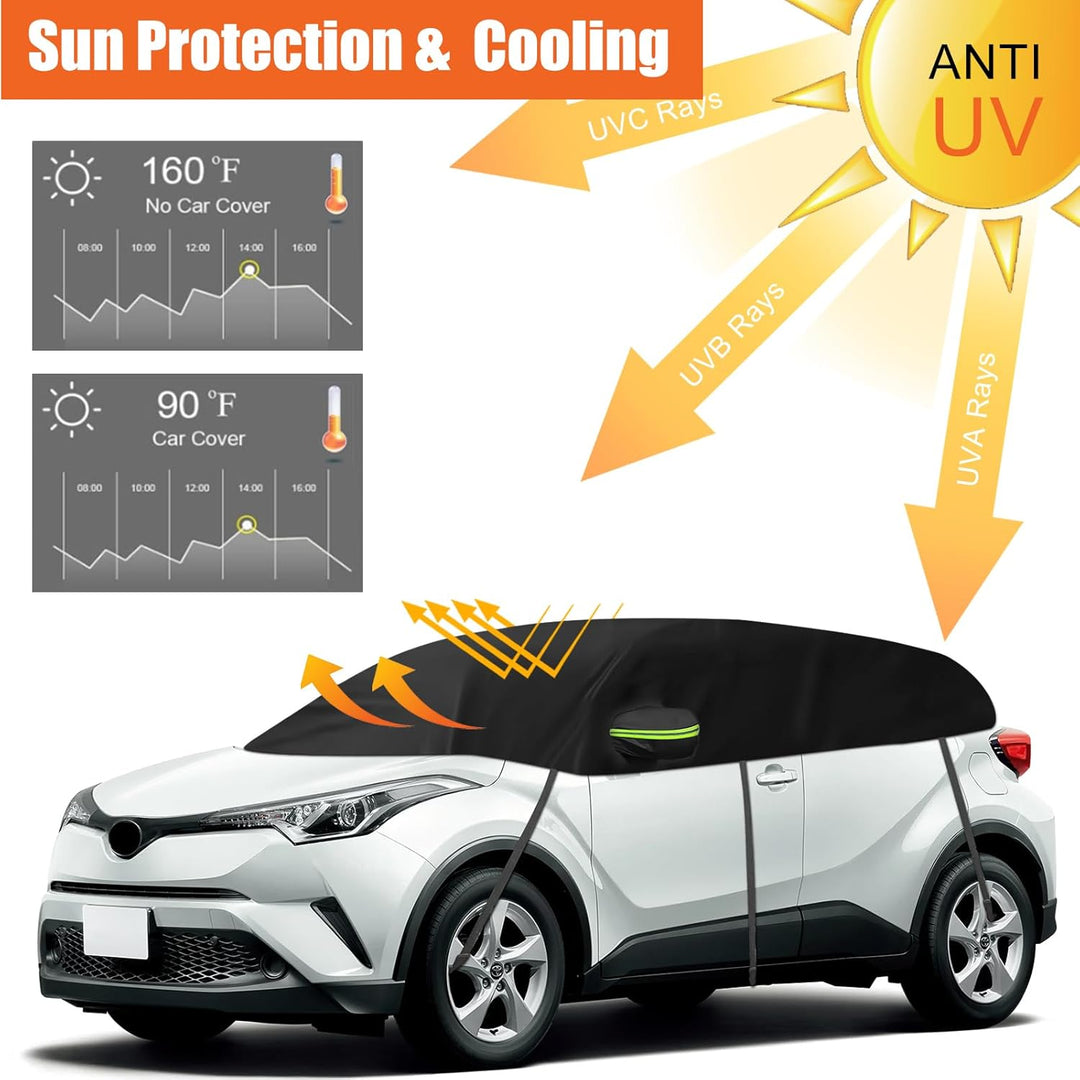 Halbe Autoabdeckung Kompatibel mit Toyota C-HR 2016-2025, Halbabdeckung wasserdichte Halbgarage mit