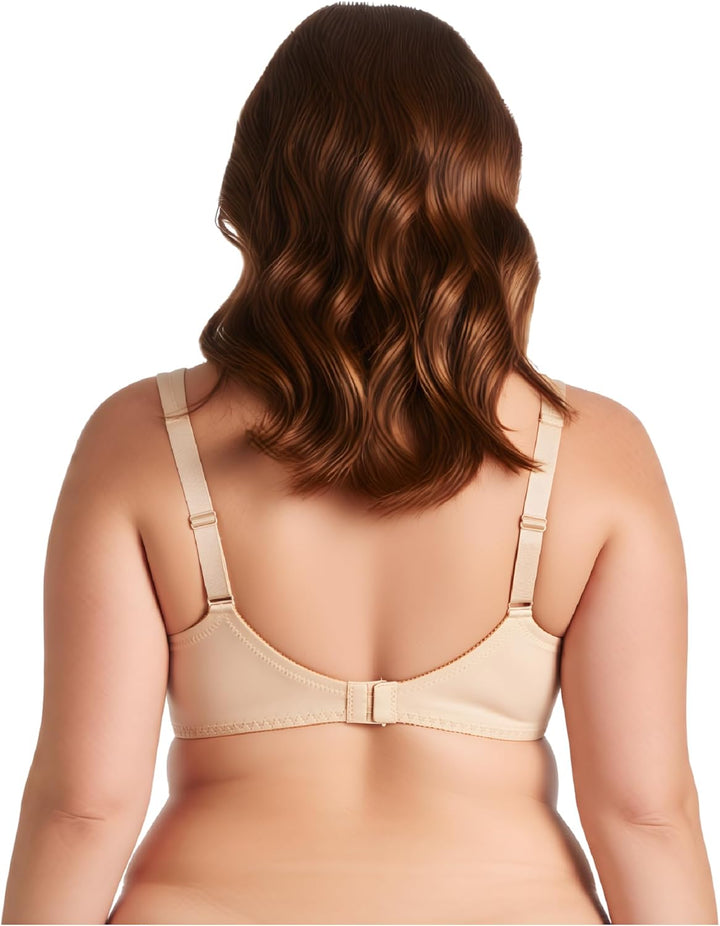 Curve Muse Damen Ungefüttert Bügel Spitze BH mit Gepolstert Schulter Gurte 75B Nackt, Staubiges Blau