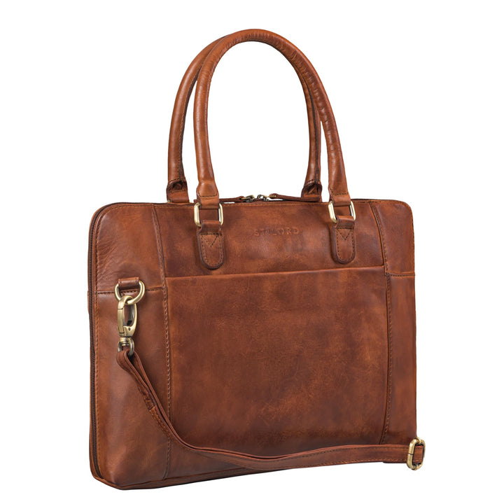 STILORD 'Latoya' Arbeitstasche elegant Leder Bürotasche Aktentasche Damen Herren Henkeltasche Vintag