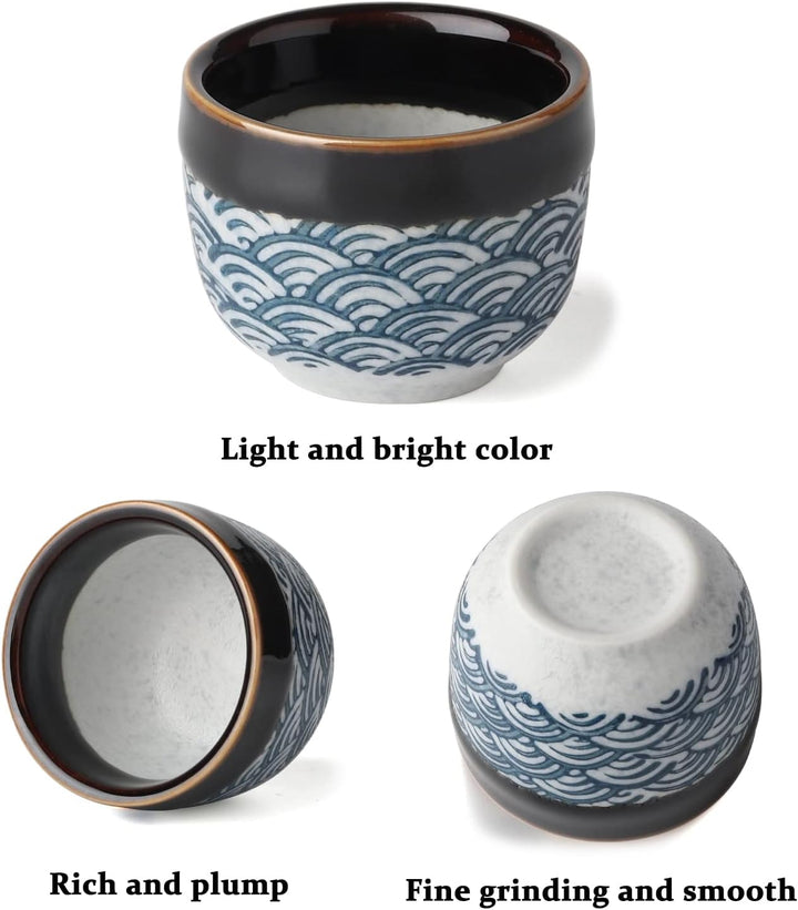 Sake-Set aus Keramik, japanischer Sake, 7 Stück, beinhaltet 1 Sake-Flasche, 6 Sake-Becher für heisse