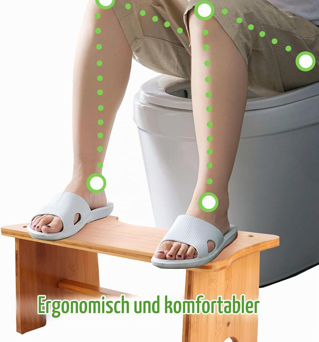ASelected Toilettenhocker Kackhocker 30 x 19 x 17 cm Toilettenfusspedal aus Holz Squatty Potty Tragb