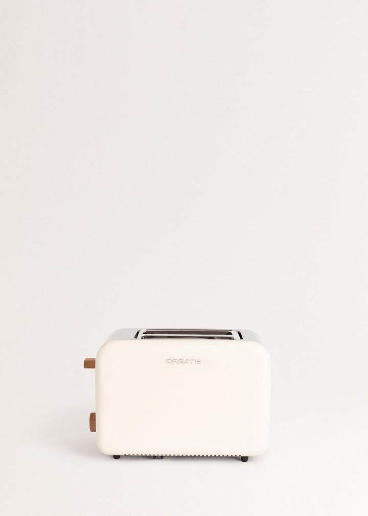 CREATE/TOAST RETRO/Toaster Cremeweiss / 6 Leistungsstufen, Krümelschublade, Thermostat, Auftauen, Au
